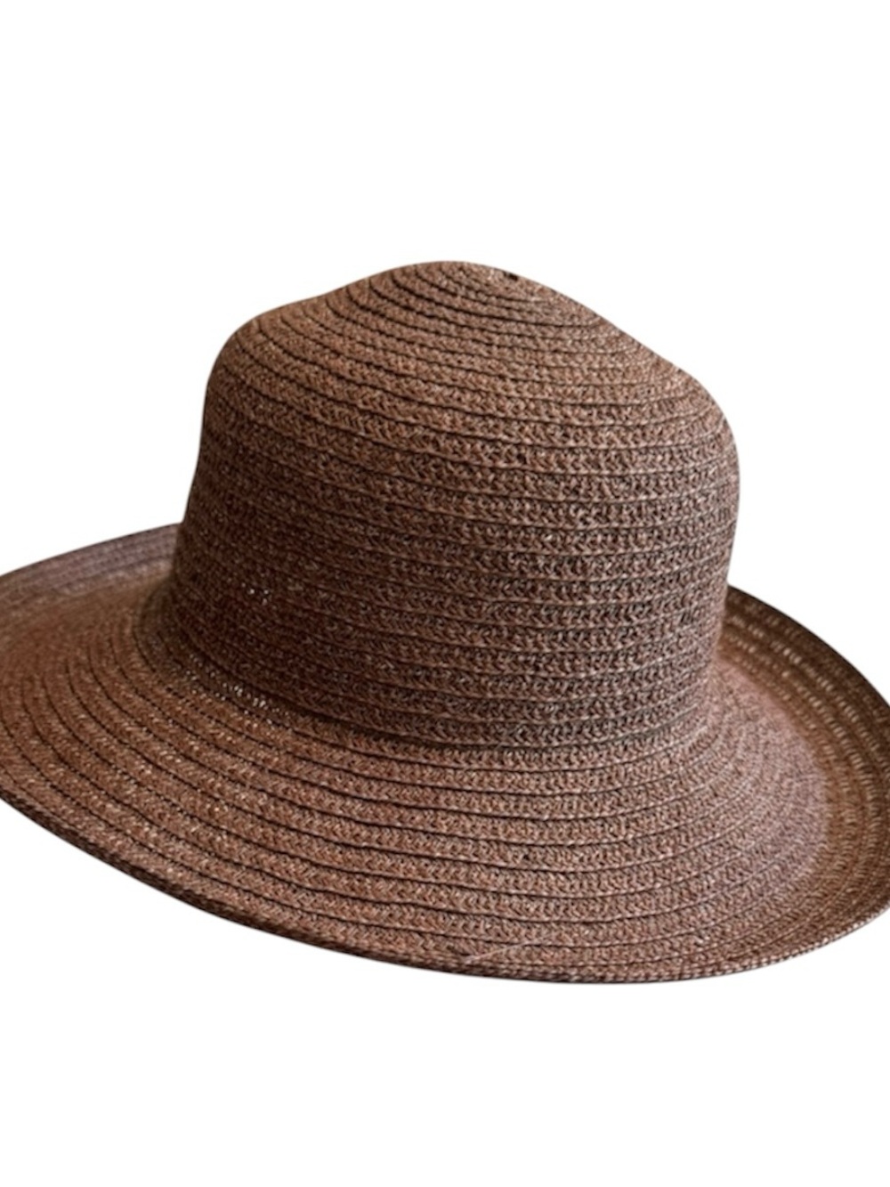 90s J Crew Brown Straw Bucket Hat Sun Hat Wide Brim